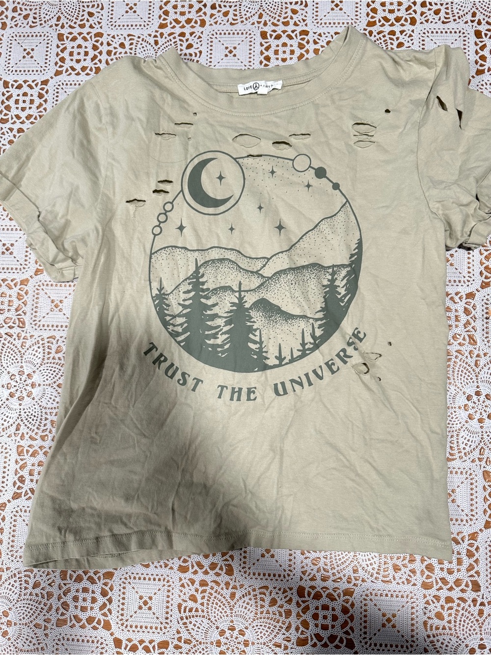 Love & Lazy Days Distressed Graphic Large Trust The Universe Moon Phase Boho